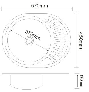 Кухонная мойка РМС MG8-5745OVL нержавеющая сталь